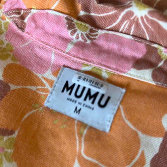 Show Me Your MuMu Floral Jean Jacket - Pink and Orange - Picture 2 of 3